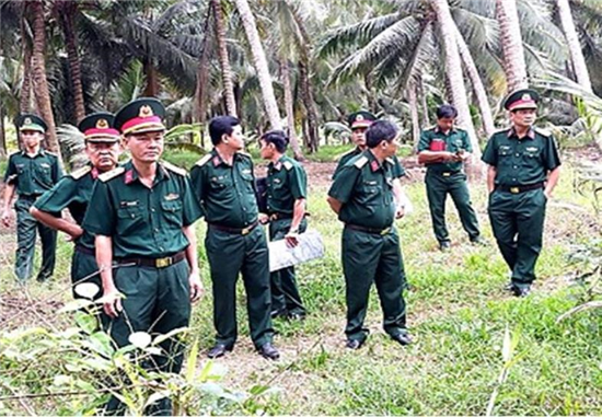 Bộ Chỉ huy Quân sự tỉnh: Khảo sát vị trí khu thực binh A tại thị trấn Định An, huyện Trà Cú để chuẩn bị cho cuộc diễn tập khu vực phòng thủ cấp tỉnh năm 2023